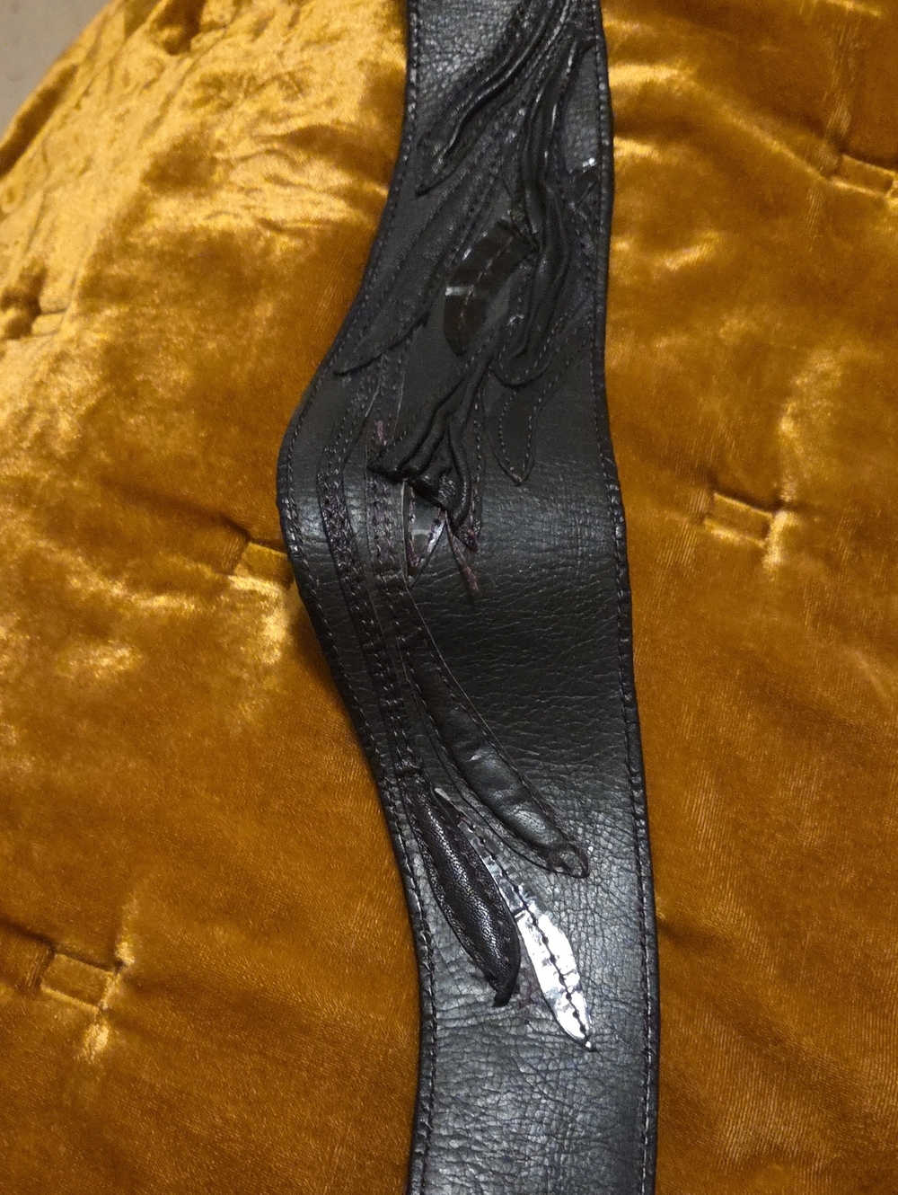 Elegant and UNIGUE Handmade Women Designer Black Leather Belt.